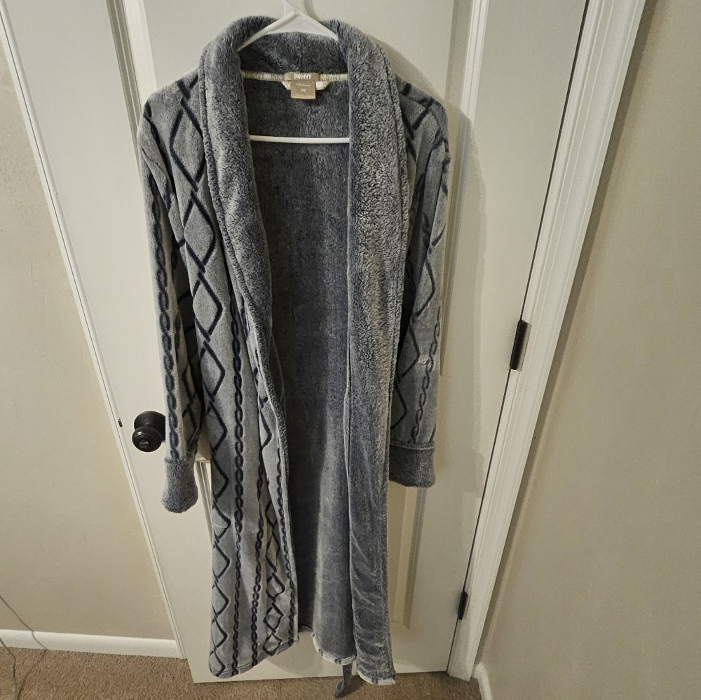 Gray Patterned Knit Cardigan